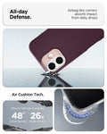 ACS09991 - iPhone 17 Nano Pop (MagFit) in Burgundy Bean showing the all day defense with airbag like corners that absorb impact from daily drops