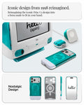 ACS09961 - iPhone 17 Pro Case Classic C1 (MagFit) in bondi blue showing iconic design from 1998 reimagined. reimagining the iconic iMac G3 design into a form made it to fit in your hand. nostalgic design.