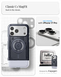 ACS09960 - iPhone 17 Pro Case Classic C1 (MagFit) in graphite showing classic C1 magfit. Back to the classic. designed by spigen.