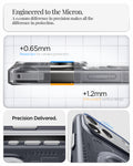 ACS09960 - iPhone 17 Pro Case Classic C1 (MagFit) in graphite showing engineered to the micron. A 0.01mm difference in precision makes all the difference in protection. precise delivered