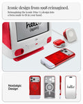 ACS09962 - iPhone 17 Pro Case Classic C1 (MagFit) in ruby showing iconic design from 1998 reimagined. reimagining the iconic iMac G3 design into a form made it to fit in your hand. nostalgic design.