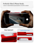 ACS09962 - iPhone 17 Pro Case Classic C1 (MagFit) in ruby showing perfectly fitted. iPhone ready. camera control button ergonomically curved for comfort. easy approach. seamless button fit.