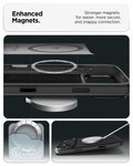 ACS09959CA - iPhone 18 Pro / iPhone 17 Pro Enzo Aramid T (Mag Fit) Black Black showing enhanced magnets designed for a secure and easy magnetic connection