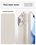 ACS09945 - iPhone 17 Pro Liquid Air in Natural Titanium showing fluid, sleek, smart. slim and modern aesthetic meets total protection.