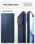 ACS09943 - iPhone 17 Pro Liquid Air in Navy Blue showing fluid, sleek, smart. slim and modern aesthetic meets total protection.