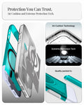 ACS09908 - iPhone 17 Pro Max Case Classic C1 (MagFit) in bondi blue showing protection you can trust. air cushion and extreme protection tech.