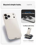 ACS09891 - iPhone 17 Pro Max Liquid Air in Natural Titanium showing beyond simple looks. liquid air. designed by spigen.