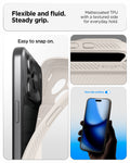 ACS09891 - iPhone 17 Pro Max Liquid Air in Natural Titanium showing flexible and fluid steady grip. mattecoated TPU with a textured side for everyday hold.
