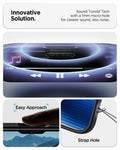 ACS09888 - iPhone 17 Pro Max Liquid Air in Matte Black showing innovative solution. sound tunnel tech with a 1mm micro hole for cleaner sound, less noise.