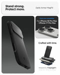 ACS09900 - iPhone 17 Pro Max Series Case Optik Armor (MagFit) in black showing the stand strong and protect more with the case. Only compatible with iPhone 17 pro max