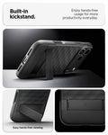 ACS09911CB - iPhone 18 Pro Max / iPhone 17 Pro Max Parallax S (Mag Fit) in Matte Black showing the built in kickstand. Enjoy hands free usage for more productivity everyday