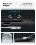 ACS09911 - iPhone 17 Pro Max Series Case Parallax S (MagFit) in black showing the enhanced magnets. Stronger magnets for easier, more secure and snappy connection