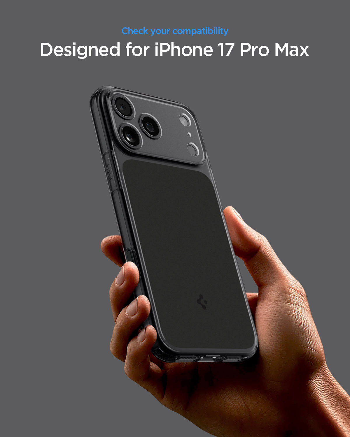 ACS10047 - iPhone 17 Pro Max Ultra Hybrid T (MagFit) in Matte Black showing check your compatibility.