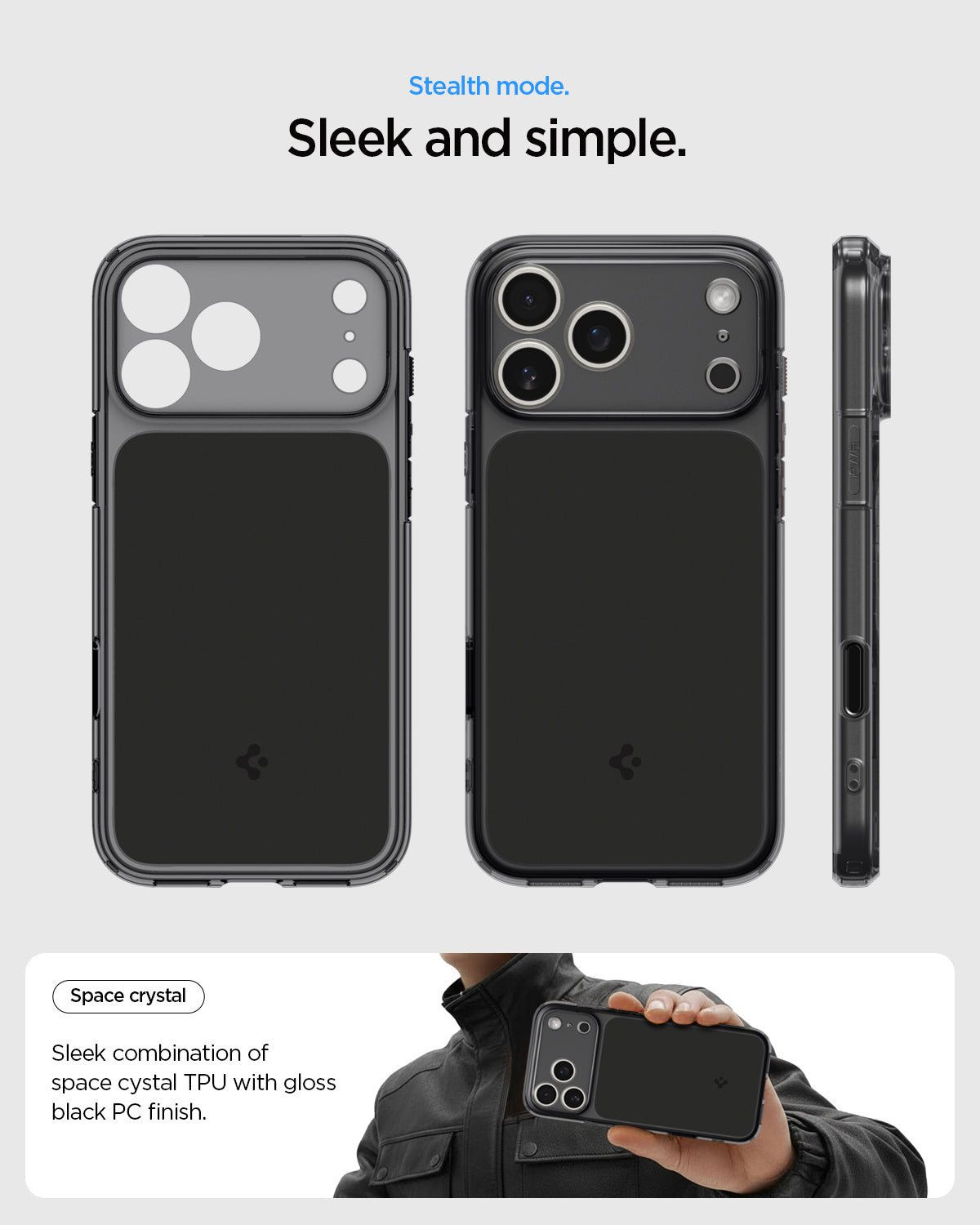 ACS10047 - iPhone 17 Pro Max Ultra Hybrid T (MagFit) in Matte Black showing long lasting clarity. Keep it original with dura clear.