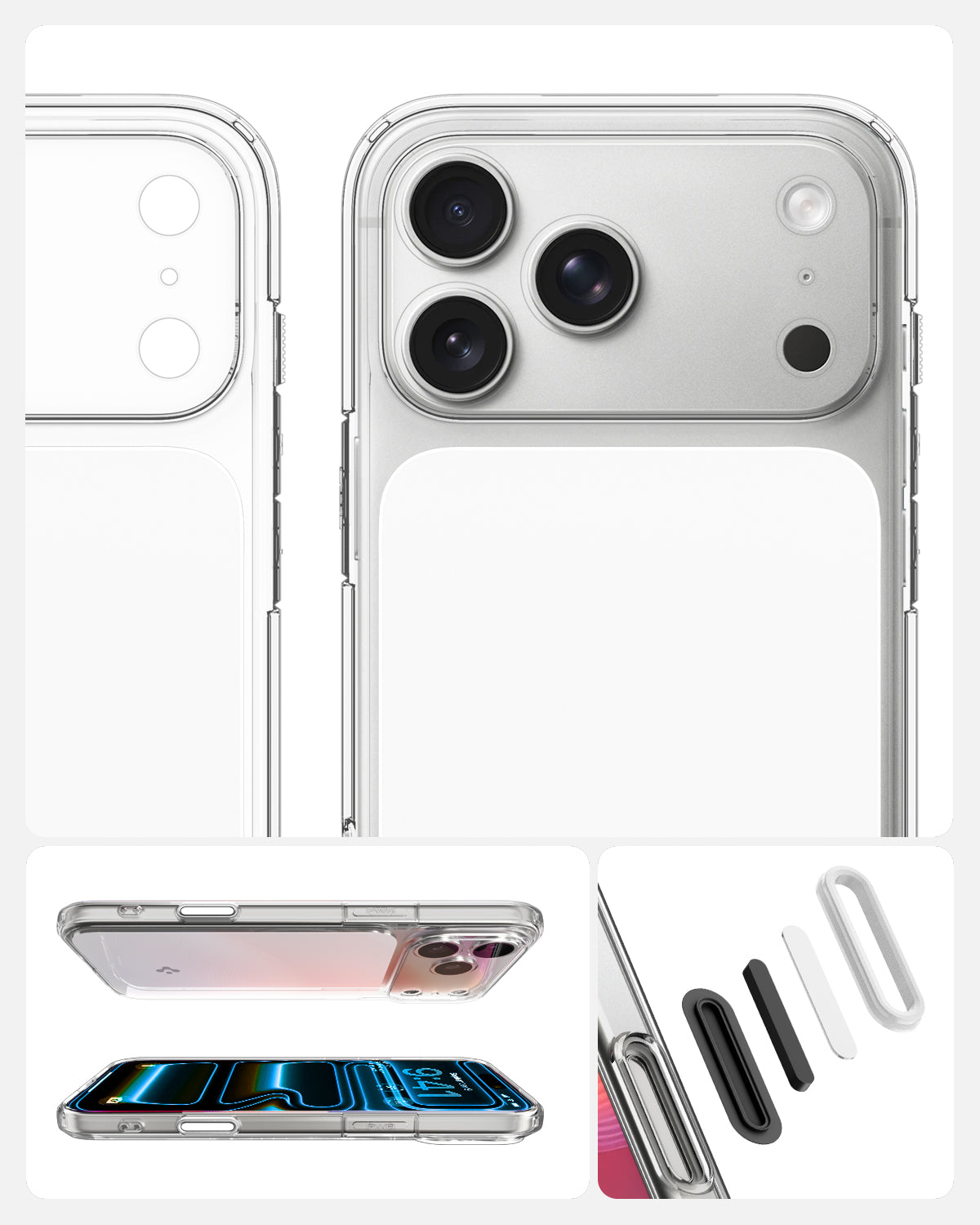 ACS10046 - iPhone 17 Pro Max Ultra Hybrid T (MagFit) in Glossy White showing detail of the back