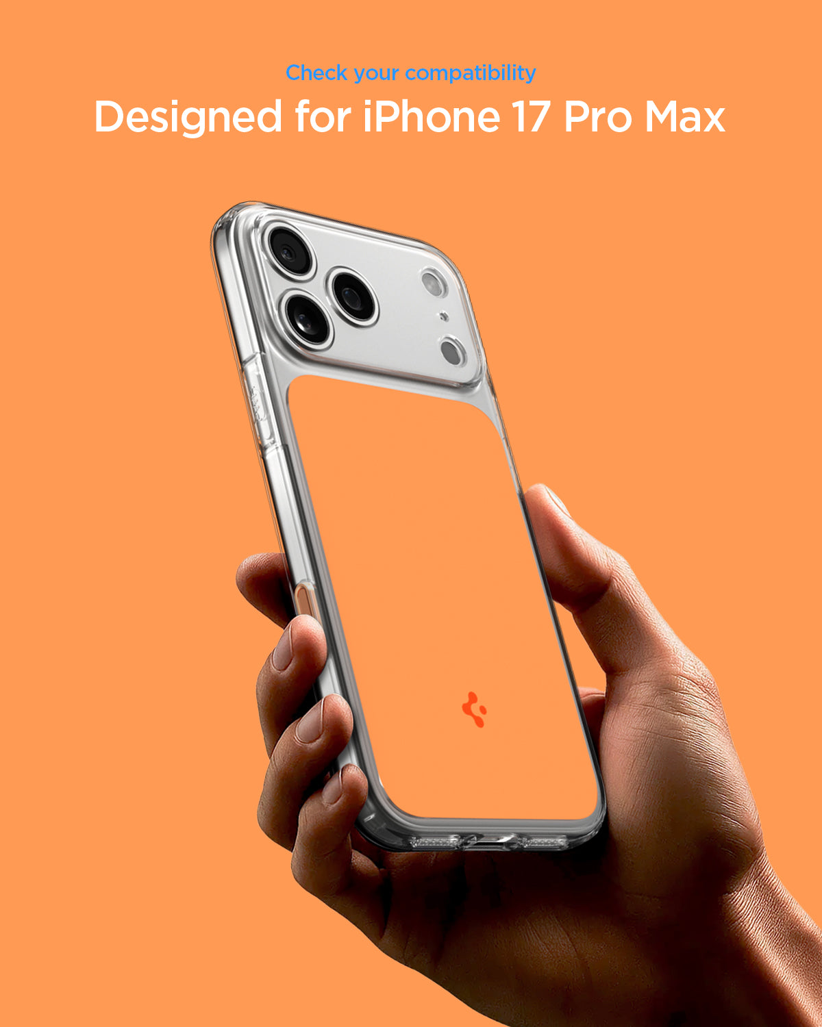 ACS10468 - iPhone 17 Pro Max Ultra Hybrid T (MagFit) in Glossy Orange showing check your compatibility.