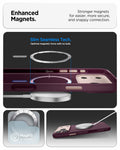 ACS09967CC - iPhone 18 Pro / iPhone 17 Pro Nano Pop (Mag Fit) in Burgundy Bean showing enhanced built-in magnets designed for a secure connection with magnetic charging accessories
