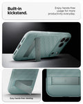 ACS09965 - iPhone 17 Pro Series Case Parallax S (MagFit) in green showing the built in kickstand. Enjoy hands free usage for more productivity everyday