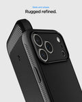 ACS09940CC - iPhone 18 Pro / iPhone 17 Pro Rugged Armor (MagFit) in Matte Black showing sleek and unique. Rugged refined.