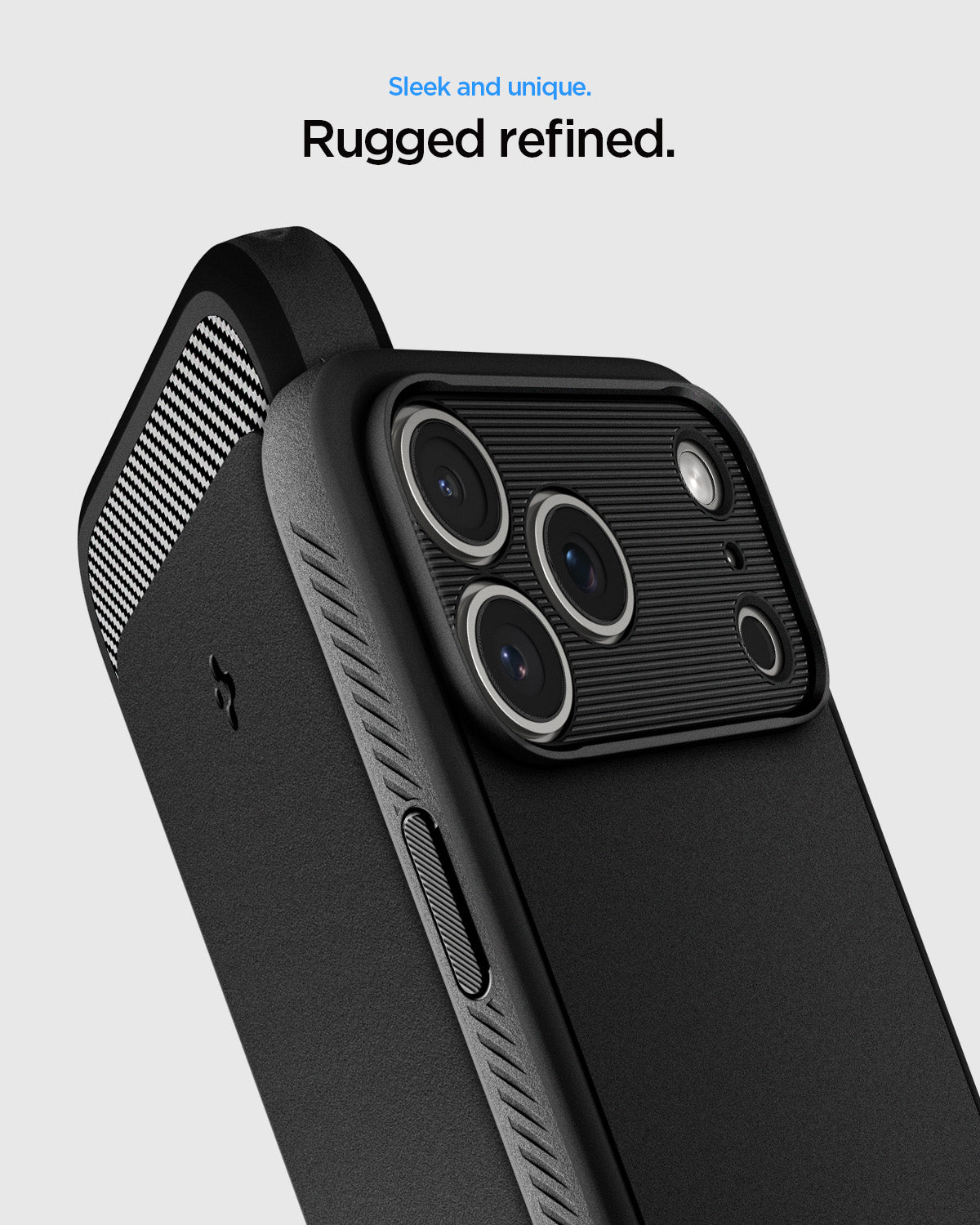 ACS09940CC - iPhone 18 Pro / iPhone 17 Pro Rugged Armor (MagFit) in Matte Black showing sleek and unique. Rugged refined.