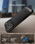 ACS09940CC - iPhone 18 Pro / iPhone 17 Pro Rugged Armor (MagFit) in Matte Black showing total coverage. all day protection