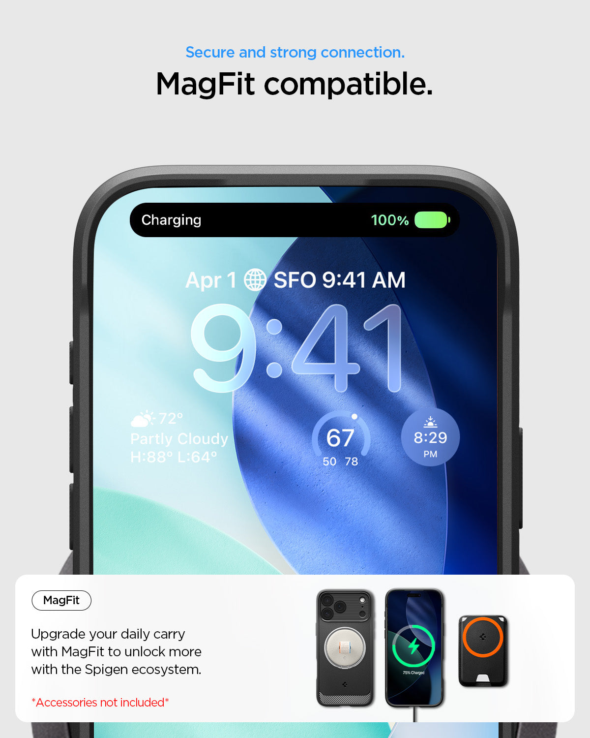ACS09940 - iPhone 17 Pro Rugged Armor (MagFit) in Matte Black showing secure and strong connection. Magfit compatible. upgrade your daily carry with magfit to unlock more with the spigen ecosystem
