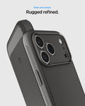 ACS09941CA - iPhone 18 Pro / iPhone 17 Pro Rugged Armor (MagFit) in Gray showing sleek and unique. Rugged refined.