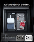 ACS09941CA - iPhone 18 Pro / iPhone 17 Pro Rugged Armor (MagFit) in Gray showing precise TPU camera plateau coverage. Full camera plateau protection.