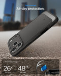 ACS09941 - iPhone 17 Pro Rugged Armor (MagFit) in Gray showing total coverage. all day protection