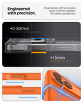 ACS11378 - iPhone 17 Pro Silicone Fit (Mag Fit) in Cosmic Orange showing engineered with precision. Engineered with precision even 0.01mm matters for better protection.