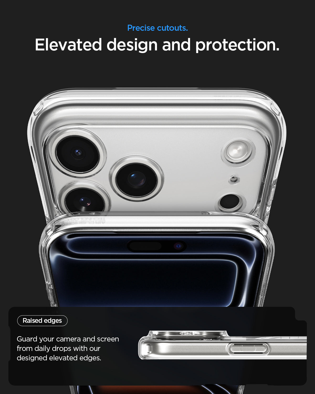 ACS10074CC - iPhone 18 Pro / iPhone 17 Pro Ultra Hybrid Neo One (MagFit) showing raised edges around the camera and screen for added protection against daily drops