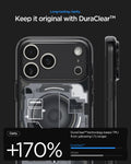 ACS10042CA - iPhone 18 Pro Max / iPhone 17 Pro Max Ultra Hybrid Zero One (MagFit) Black showing long-lasting clarity with DuraClear Technology designed to resist yellowing 1.7 times longer