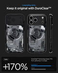 ACS10073 - iPhone 17 Pro Case Ultra Hybrid Zero One (MagFit) in Zero One Black showing long lasting clarity. keep it original with dura clear.