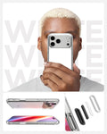 ACS10077 - iPhone 17 Pro Ultra Hybrid T (MagFit) in Glossy White showing white letter and person holding Ultra Hybrid T (MagFit) in Glossy White