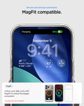 ACS10077 - iPhone 17 Pro Ultra Hybrid T (MagFit) in Glossy White showing secure and strong connection. Magfit compatible. unlock your daily carry with magfit to unlock the spigen ecosystem