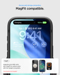 ACS09975 - iPhone 17 Rugged Armor (MagFit) in Matte Black showing secure and strong connection. Magfit compatible. upgrade your daily carry with magfit to unlock more with the spigen ecosystem