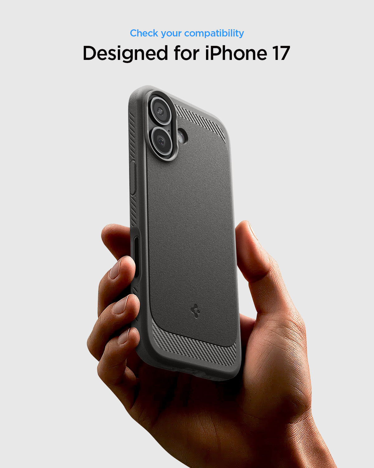 ACS09976 - iPhone 17 Rugged Armor (MagFit) in Gray showing check your compatibility
