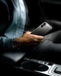 ACS09976 - iPhone 17 Rugged Armor (MagFit) in Gray showing sleek and unique. Rugged refined. Matte black profile with subtle carbon fiber accent