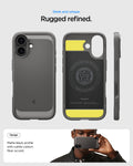 ACS09976 - iPhone 17 Rugged Armor (MagFit) in Gray showing grab phone case with hand.