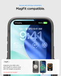ACS09976 - iPhone 17 Rugged Armor (MagFit) in Gray showing secure and strong connection. Magfit compatible. upgrade your daily carry with magfit to unlock more with the spigen ecosystem