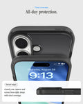 ACS10092 - iPhone 17 Ultra Hybrid Classic (MagFit) in Classic Black showing total coverage. all day protection. raised edges. guard your camera and screen from daily drops with total coverage.