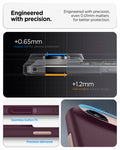 ACS09932 - iPhone 17 Air Case Nano Pop (MagFit) in burgundy bean showing the engineered with precision. Engineered with precision, even 0.01mm matters for better protection