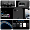 ACS09153 - iPhone 17e Case Enzo Aramid showing iPhone 17e and iPhone 16e compatibility and compatibility with Mag Fit. with Mag fit accessories showcases of Mag Fit wallets and chargers but Mag fit accessories are sold separately.