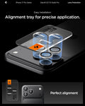 AGL10124 - iPhone 17 Pro Max Optik Pro EZ Fit Lens Protector showing the easy installation with alignment tray for precise application