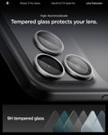 AGL10125 - iPhone 17 Pro Max Optik Pro EZ Fit Lens Protector in gray showing the high aluminosilicate. Tempered glass protects your lens.