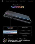 AGL07907 - iPhone 16 Pro Max GLAS.tR EZ Fit Sensor Protected showing AluminaCore reinforced glass structure for enhanced durability