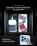 AGL12038 - iPhone 18 Pro Optik Pro XL EZ Fit Lens Protector in Silver showing scratch-resistant lens protection designed to guard against everyday contact and surface damage.