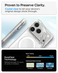 ACS11925 - iPhone 18 Pro / iPhone 17 Pro Crystal Flex (Mag Fit) showing crystal-clear material and DuraClear Technology designed to preserve long-lasting clarity.