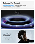 ACS10064 - iPhone 17 Pro Ultra Hybrid in Crystal Clear showing precision speaker cutouts designed to maintain clear and balanced sound