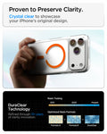 ACS11110CB -  iPhone 18 Pro / iPhone 17 Pro Ultra Hybrid (MagFit) in Clear Orange showing crystal-clear transparency and long-term clarity supported by DuraClear Technology